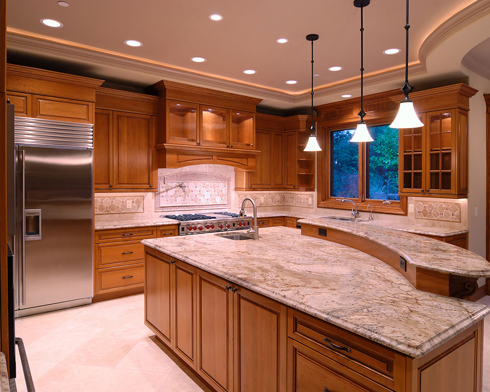 kitchen interiors with wooden cabinets and quartz countertops forestville ca